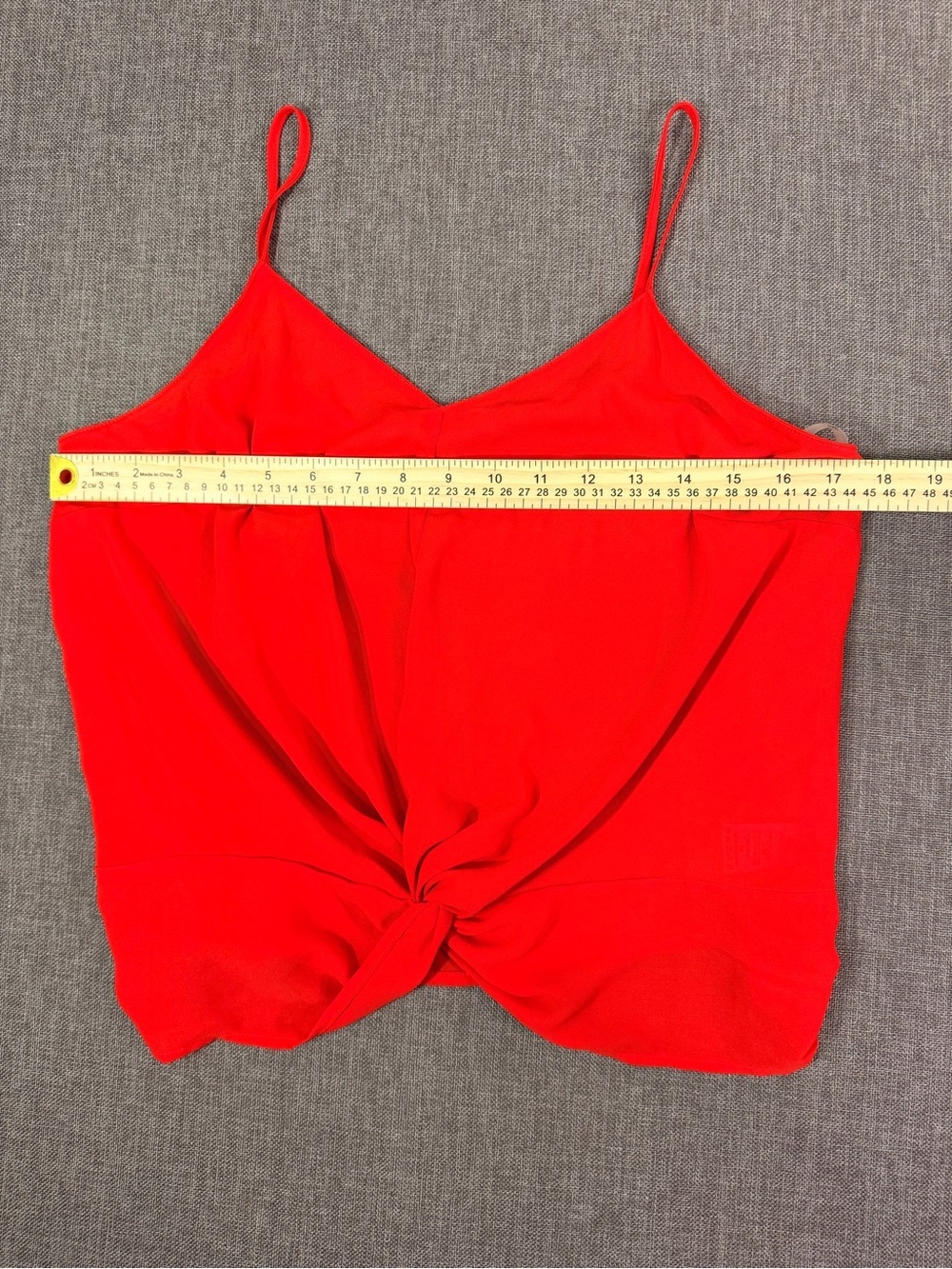 Lush Red Twist-Knot Spaghetti Strap Cami Size Medium - Picture 4 of 6